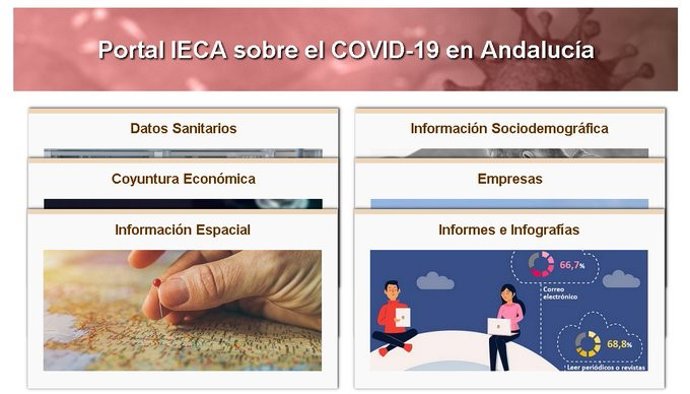 Imagen del portal web del Instituto de Estadística de Andalucía sobre el Covid-19. 