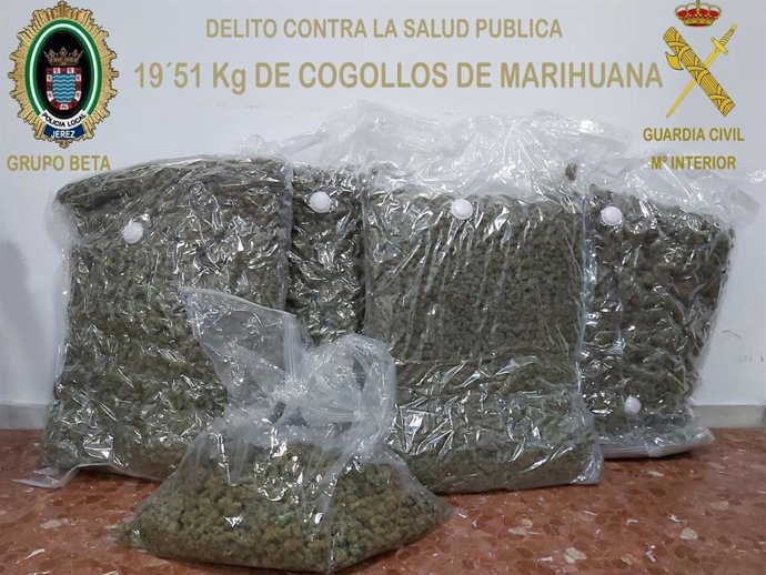 Marihuana intervenida en Jerez