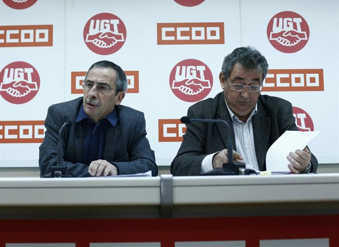 Los secretarios de Acción Sindical de UGT y CC.OO., Toni Ferrer y Ramón Górriz 