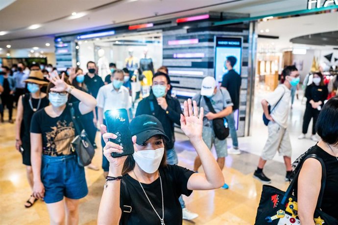 Manifestantes antigubernamentales en Hong Kong.