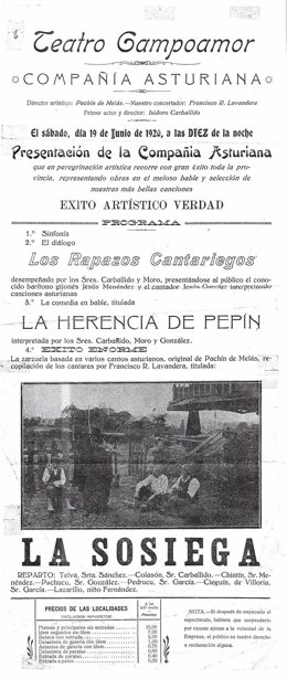 Primer actuación de la Compañía Asturiana de Comedies.