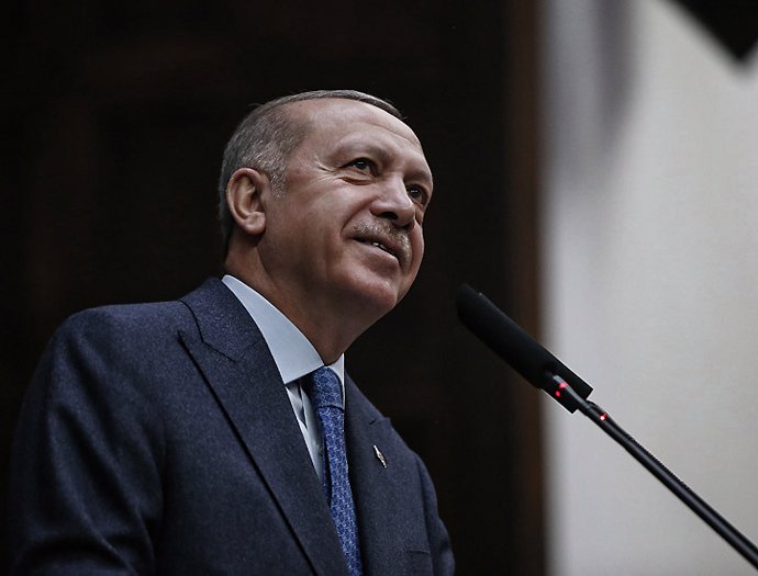 El presidente de Turquía, Recep Tayyip Erdogan, dando un discurso en Ankara