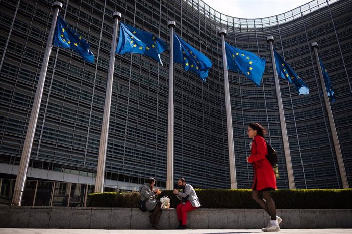 Banderas de la UE en Bruselas