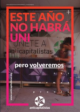 Cartel de la cancelación de la Universidad de verano de Anticapitalistas