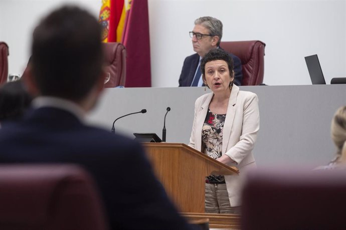 La portavoz de la formación morada en la Asamblea Regional, María Marín