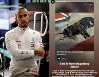 Hamilton califica de espectáculo "asqueroso" las corridas de toros