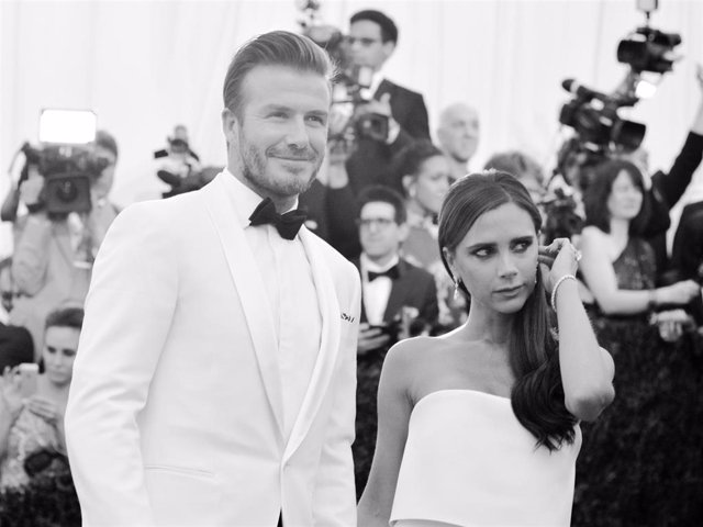 David Beckham and Victoria Beckham attend the "Charles James: Beyond Fashion" Costume Institute Gala at the Metropolitan Museum of Art on May 5, 2014 in New York City.