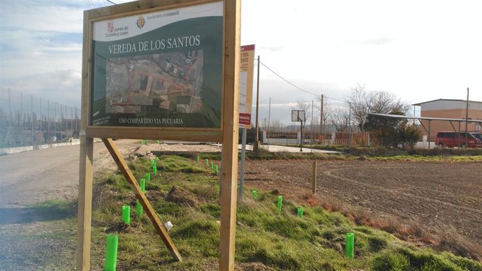 Cartel de la vereda de los Santos.