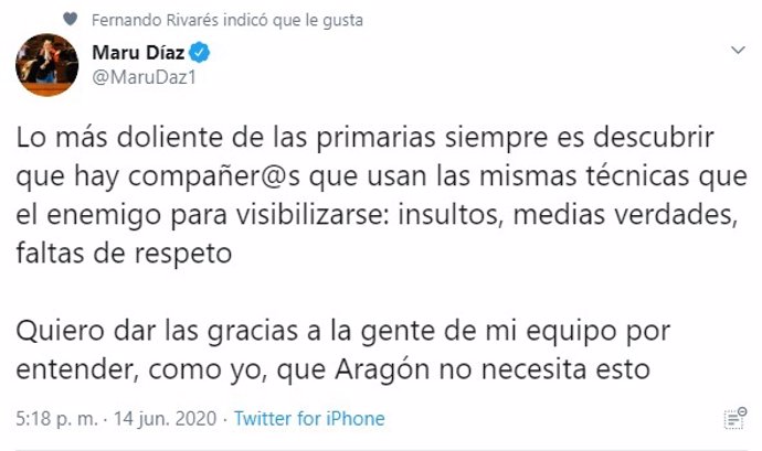 Tuit de Maru Díaz