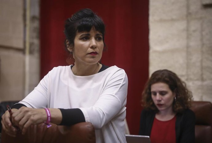 La presidenta del grupo parlamentario Adelante Andalucía, Teresa Rodríguez.