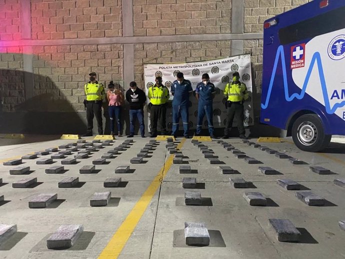 Colombia.- Descubren un cargamento de 120 kilos de cocaína en una ambulancia fal