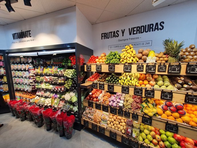 Etiquetado electrónico en un supermercado MAS & Go de Sevilla