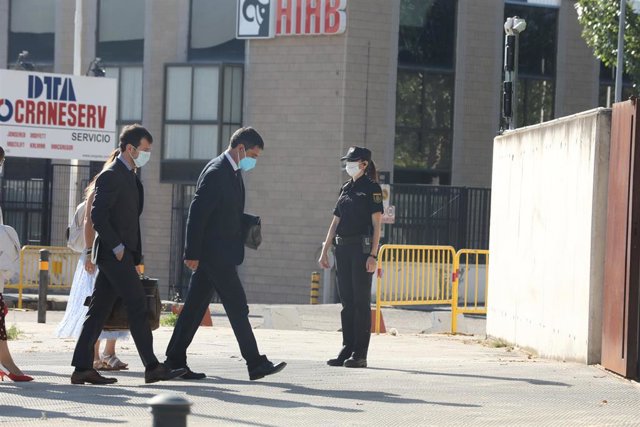 El mayor de los Mossos d'Esquadra, Josep Lluís Trapero, a su llegada a la Audiencia Nacional