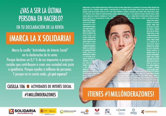 Asociaciones piden que se marque la 'X Solidaria'