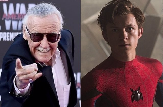 Stan Lee y Tom Holland (Spider-Man)
