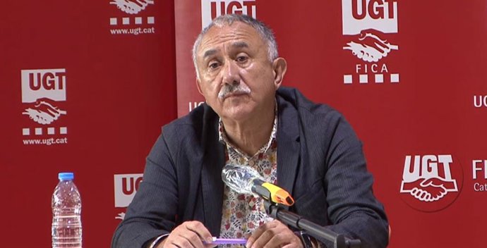 El secretario general de UGT, José María Álvarez, este lunes en rueda de prensa