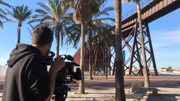 Rodaje en las inmediaciones del Cable Inglés de Almería