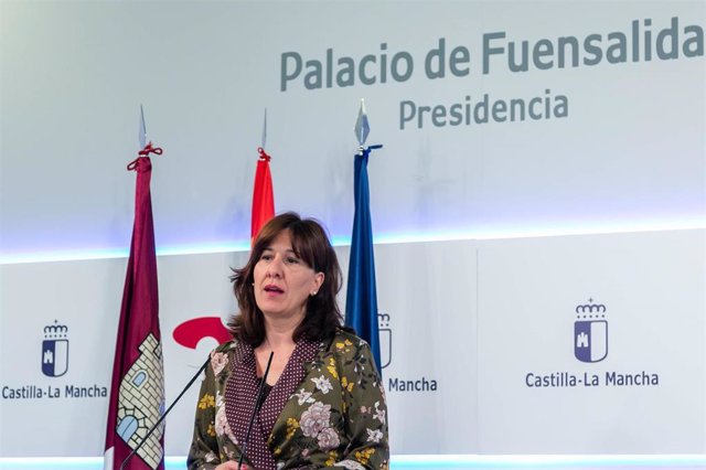 La portavoz del Gobierno regional, Blanca Fernández, en rueda de prensa.