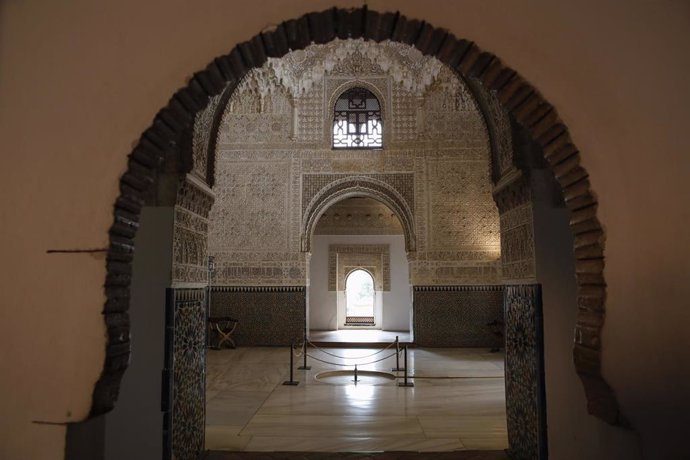 La Alhambra de Granada sin turistas por la crisis del coronaviru. Granada a 18 de abril del 2020
