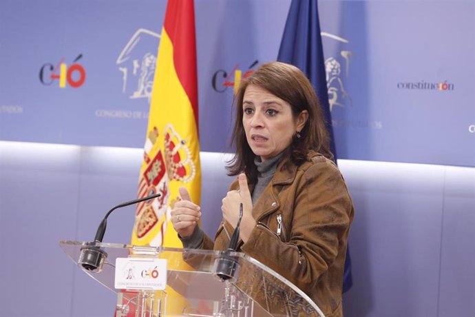 Rueda de prensa de la portavoz del PSOE en el Congreso, Adriana Lastra, tras la reunión de la Junta de Portavoces 