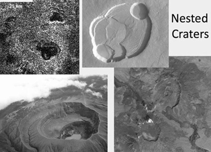 Evidencias de cráteres volcánicos en Titán