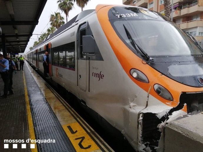 Tren accidentado en Mataró