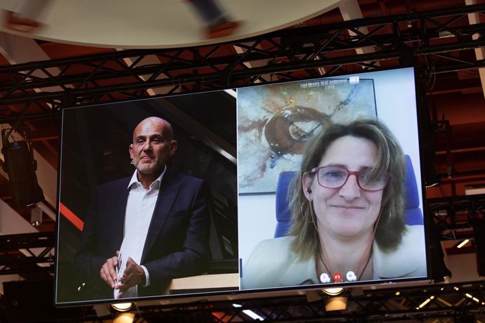 La vicepresidenta quarta del Govern i ministra per a la Transició Ecolgica i el Repte Demogrfic, Teresa Ribera, participa en la inauguració de Casa Seat a Barcelona de forma telemtica, el 16 de juny de 2020.