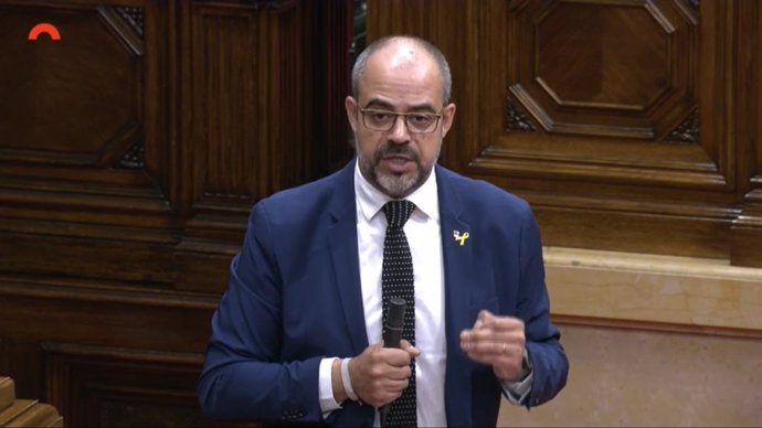 El conseller d'Interior de la Generalitat, Miquel Buch, en el ple del Parlament del 17 de juny.