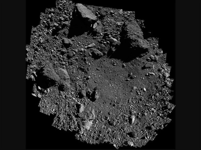Zona de toma de muestras Nightingale en el asteroide Bennu