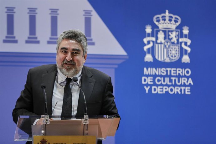 El ministro de Cultura y Deporte, José Manuel Rodríguez Uribes, asiste al acto de firma del convenio de colaboración entre la sociedad de garantía recíproca para el sector audiovisual CREA S.G.R. y Bankia 