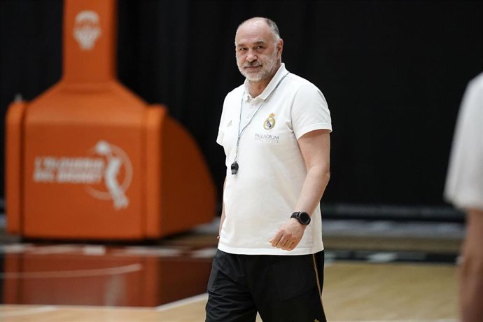 Pablo Laso entrenando al Real Madrid