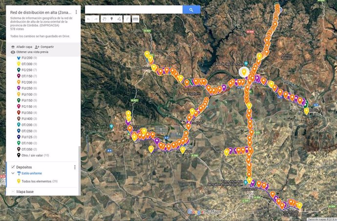 Imagen del sistema de gestión inteligente de las redes hidráulicas de la provincia de Córdoba