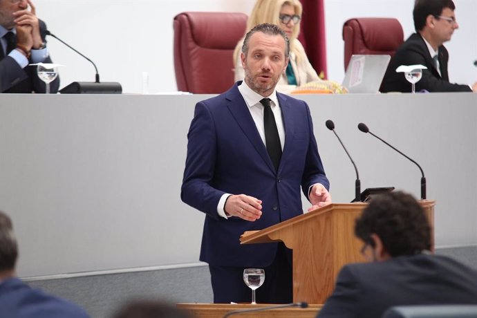 Joaquín Segado, durante su intervención en la Asamblea