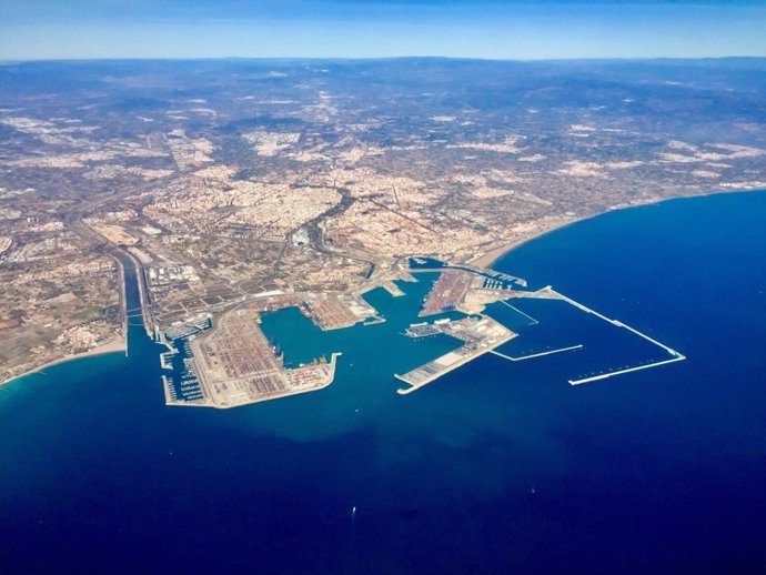 Vista aérea del Puerto de Valencia