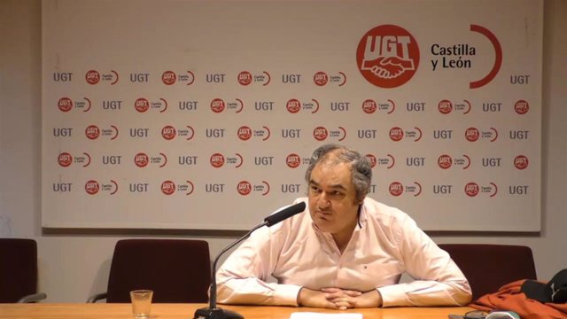 Captura de la rueda de prensa telemática del secretario general de la FeSP de UGT en Castilla y León, Tomás Pérez Urueña.