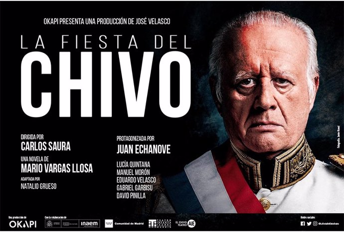 Cartel de la obra 'La Fiesta del Chivo' con la que el Teatro Juan Bravo abrirá programación en octubre.