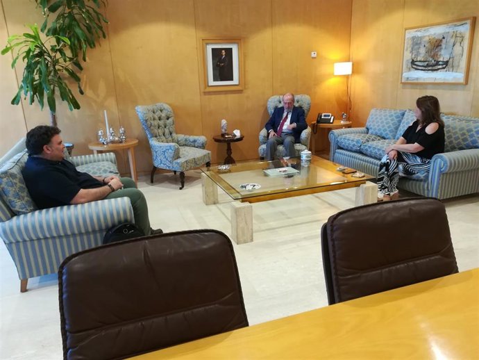 Villalobos, Rodríguez y Argota, durante la reunión