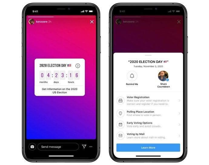 Anuncios políticos en Instagram.