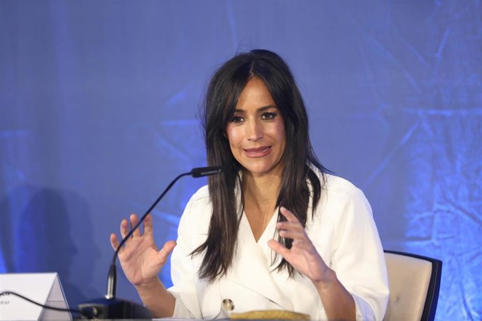 La vicealcaldesa de Madrid, Begoña Villacís, durante su intervención en la mesa-coloquio 'Las Ciudades PosCovid-19' organizado por el grupo Unidad Editorial en colaboración con la Junta de Compensación de Valdebebas, en Madrid (España).