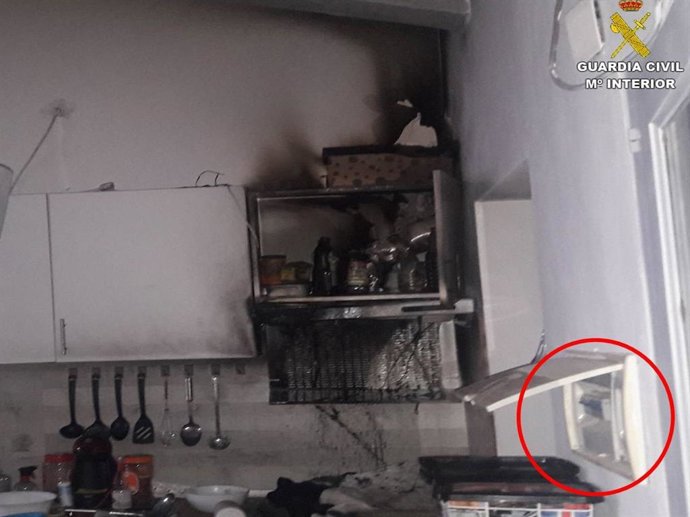 Incendio que calcinó la vivienda.