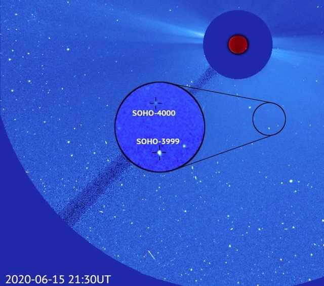 El cometa número 4.000 descubierto por el observatorio SOHO de la NASA y la ESA