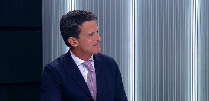 El líder de BCN Canvi, Manuel Valls, en una entrevista de Betevé