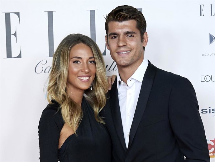 Alvaro Morata and Alice Campello attend ELLE Charity Gala 2019 to raise funds for cancer at Intercontinental Hotel on May 30, 2019 in Madrid, Spain.