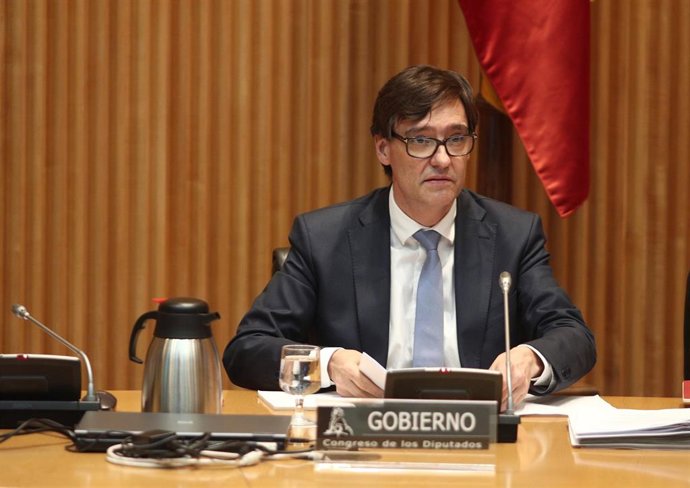 El ministro de Sanidad, Salvador Illa, durante su comparecencia en el Congreso de los Diputados en Comisión de Sanidad y Consumo, para dar detalles sobre la evolución de la pandemia de coronavirus en España. En Madrid (España), a 11 de junio de 2020.