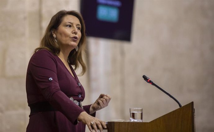 La consejera de Agricultura, Ganadería, Pesca y Desarrollo Sostenible, Carmen Crespo, en el Parlamento.
