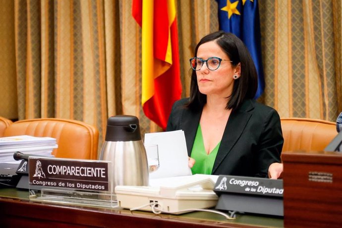 Cinta Pascual Muntanys, presidenta del Cercle Empresarial d'Atenció a Persones i presidenta de l'Associació Catalana de Recursos Assistencials (Acra), durant la seva compareixena al Congrés dels Diputats. A Madrid, Espanya, el 6 de juny del 2020.
