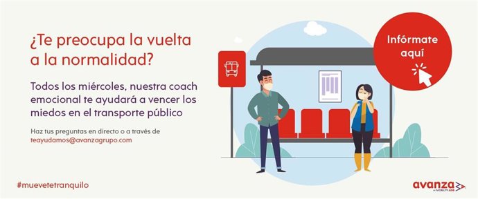 Cartel de la campaña de Avanza con la coach emocional en YouTube