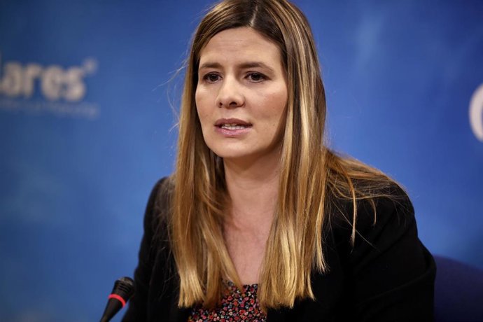 La secretaria general del PP en Castilla-La Mancha, Carolina Agudo, en rueda de prensa
