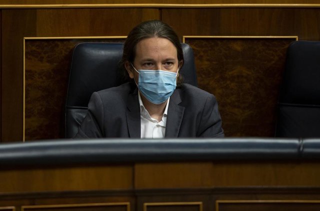 El vicepresidente segundo del Gobierno, Pablo Iglesias, en el Congreso durante el Pleno en que se ha discutido sobre la nueva Ley de Educación y los nuevos plazos de la Ley de Enjuiciamiento, en Madrid (España), a 17 de junio de 2020.
