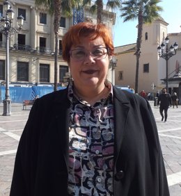 Mónica Rossi, en la Plaza de las Monjas.